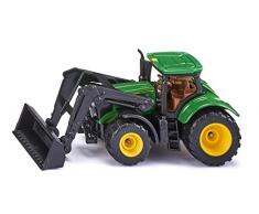 SIKU- Tracteur John Deere avec Chargeur Frontal Véhicule Jouet, 1395, Vert