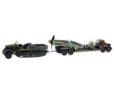 Solido- Miniature Voiture Famo Ah116 & Air Plane Allemagne 1945 Echelle 1/72, 7200201, Vert/Gris