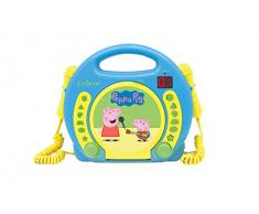 Lexibook Peppa Pig Georges Lecteur CD pour enfant avec 2 microphones jouets, prise écouteurs, à piles, Bleu, RCDK100PP