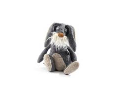 sigikid BEASTS, Peluche pour Adultes et Enfants, Hase I waas nix, Gris, 38415