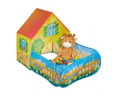 Relaxdays, jaune Tente de jeu, Piscine à balle, boules, maison jardin, Pop Up, dès 3 ans pliable, 110x90x146 cm, 10028885