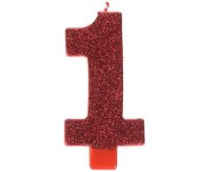 Amscan International 170330 Arc-en-Ciel à Paillettes 1er Anniversaire Bougie