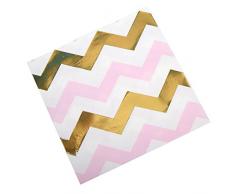 Neviti Motif Fonctionne – Serviette de Table Chevron, Rose, Lot de 16
