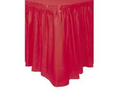Unique Party - 50053 - Jupe de Table en Plastique - 4,2 m - Rouge