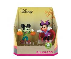 Bullyland 15082 Set de Figurines de Jeu Walt Disney Mickey et Minnie dans Le Costume dhalloween, Personnages Peints à la Main, sans PVC, pour Les garçons et Les Filles