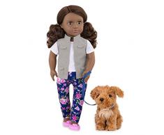 Our Generation- Poupée 46 cm-avec Chien-Malia, BD31202Z