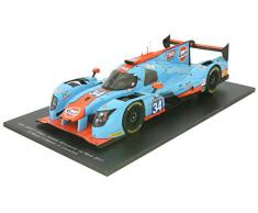 Spark- Ligier-Js P217 Gibson Lmp2-Le Mans 2017 Voiture Miniature de Collection, 18S324, Bleu/Orange
