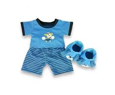 Build Your Bears Pyjama et Chaussons pour Ours en Peluche Motif Chien 38,1 cm (Bleu)