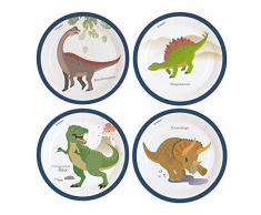 amscan 9903969 Lot de 8 Assiettes en Papier Motif Dinosaures Multicolore