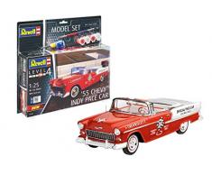 Revell Model Set- Revell 67686 Maquette de Voiture Américaine Chevy Indy Pace Car 55, échelle 1/25, Rouge, 1/144