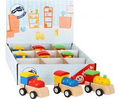 Small Foot- Locomotive en Bois pour remontage, certifiée FSC 100%, Jeu de 9 Jouets, 11016, Multicolore