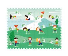 TATAMIZ Yoga-12 Dalles en Mousse EVA-25 Cartes Incluses Facile Dès 3 Ans-TTMZ Tapis de Jeux Yoga Enfant, TTMZ125