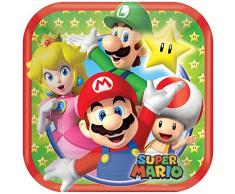 Amscan 7AM9901536 Assiette Supermarin Multicolore 18 cm