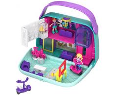 Polly Pocket Coffret Univers Le Sac à Boutiques avec 2 mini-figurines et accessoires, autocollants et 5 surprises cachées, jouet enfant, GCJ86
