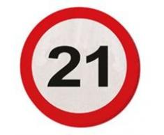Creative Traffic Sign fête danniversaire Serviettes de Table (Lot de 20) – 21ème Anniversaire