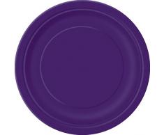 Unique Party - 33044 - Paquet de 20 Assiettes en Carton - 18 cm - Violet Intense