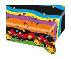 amscan - 552429 - Nappe Plastifiée Smiley Express - 120 x 180 cm