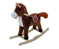 A to Z De A À Z Cheval à Bascule avec Sons et Mouvement de la Bouche et la Queue Jouet (Marron foncé)
