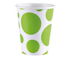 Amscan - 999320 - 8 Gobelets à Pois - 266 ml - Vert Kiwi