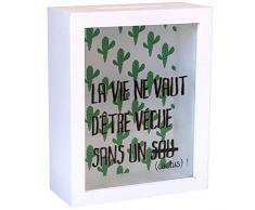 Enesco- Tirelire Cactus, 700194, Blanc