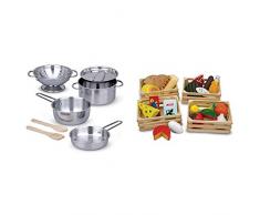 Melissa & Doug - 14265 - Poêlons Et Casseroles & 10271 - Jeu dimitation - Ensemble d´Aliments