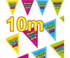 Folat 65337 Guirlande de Drapeaux Happy Birthday 10 m