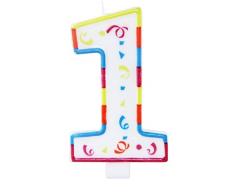 Folat 22921, Bougie colorée en Forme de Un 1 