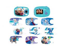 Lexibook- Disney Frozen La Reine des Neiges Elsa Appareil Photo numérique 5MP, écran 5cm, Personnalisable avec 10 Stickers, à Piles, Bleu/Violet, DJ070FZ