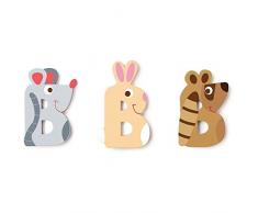 Scratch Tous Les Autres Meubles, décoration et Rangement pour Enfants SCRATCHScratch Deco: Lettre B en Bois, 3 asstd, Styles, 3 Points de Colle Inclus, sur Carte, Multicolore (Plus dun Une)