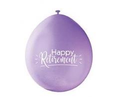 Unique Party 56060 - Ballons de Baudruche - 23 cm - Happy Retirement - Assortiment de 10