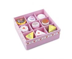 New Classic Toys - 10626 - Jeu Dimitation - Cuisine - Coffret de Petits Fours - 9 Pièces