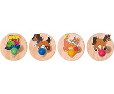 Woodyland Happy Moteur 4 Designs Cercle à Pinces à Linge dans Un Cintre (24 pièces)