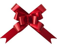 Shatchi Lot de 20 nœuds à tirer en ruban pour décoration murale de fête, emballages cadeaux, arbres de Noël, mariage, anniversaire, paniers décoratifs Rouge 30 mm/3 cm