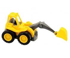 BIECO 19560118 Bac à Sable ou à la Maison Jouet de Plage pour Pousser et pelleter, Pelle pour Jouer et sentraîner la motricité, Sac à Jouets pour Enfants à partir de 12 m+, Jaune