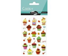 Maildor 560373C - Un sachet de gommettes 3D Cooky 1 planche 7,5x12cm, Cakes (29 stickers)