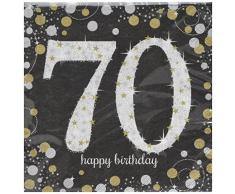 Amscan International 9901713 Célébration Pétillante 70ème Serviettes de Table, 33 cm