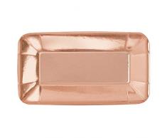 Unique Party- Assiettes, 53278, Rose Gold