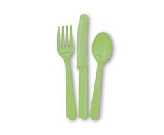 Unique Party - 30288 - Lot de Couverts en Plastique pour 6 personnes - Vert Citron