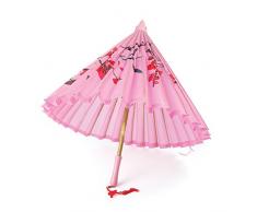 Bristol Novelty Novelty-BA794 BA794 Parasol en Soie Rose avec Manche en Bois