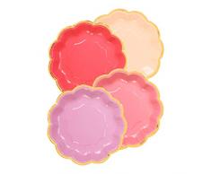 Talking Tables Lot de 12 assiettes en papier or rose pour anniversaire, thé, fête prénatale, enterrement de vie de jeune fille 18 cm