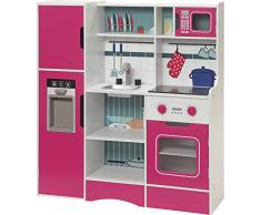 small foot 7808 Cuisine pour enfants Chef cuisinier en bois, grande version avec de nombreux étagères et fonctions, à partir de 3 ans