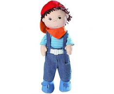 HABA 2142 - Poupée Max, à partir de 18 mois, garçon cool pour jouer et câliner, avec des vêtements et des cheveux doux