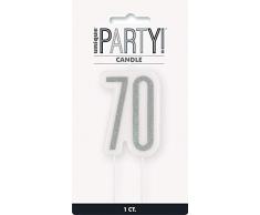 Unique Party- Bougie, 83871, Noir et argenté