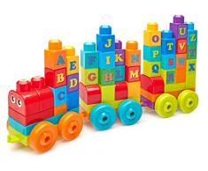 Mega Bloks Le Train de LAlphabet, jeu de blocs de construction, 50 pièces, jouet pour bébé et enfant de 1 à 5 ans, FWK22
