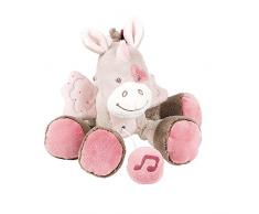 Nattou Mini Peluche Musicale Licorne Jade, Nina, Jade et Lili, 24 x 14 x 7 cm, Beige/Rose