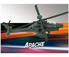 Revell Build & Play 06453 hélicoptère à Construire Apache AH-64, échelle 1/100 Maquette, Camouflage
