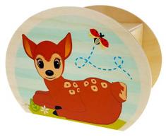Hess 15210 – Tirelire en Bois avec clé, reh et kit de récolte, Cadeau pour Enfants pour Anniversaire, env. 11,5 x 8,5 x 6,5 cm.