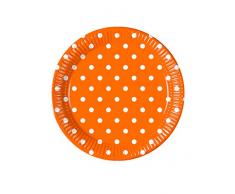 Procos- PR83211 - Assiette à pois orange, Ø 23 cm, 8 pièces, multicolore
