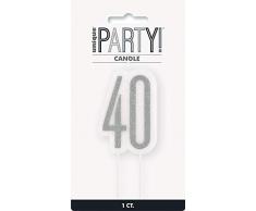 Unique Party- Bougie, 83868, Noir et argenté