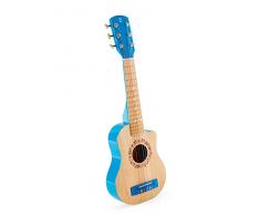 Hape-HAPE-E0601-Instrument de Musique Guitare Lagon Bleu Jouets en Bois, E0601, Multicolore, Taille Unique